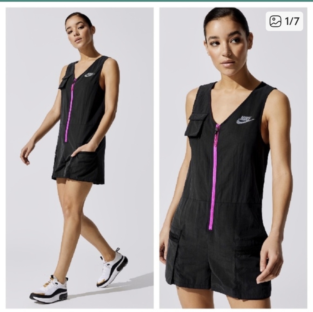 Nike Sportswear Icon Clash Romper Black Size Medium - Picture 3 of 9